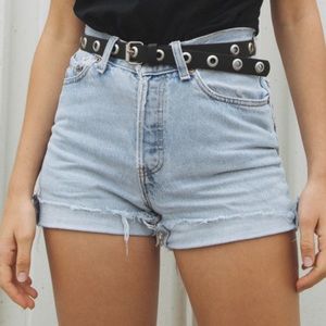 Brandy Melville Silver Circle Buckle Belt